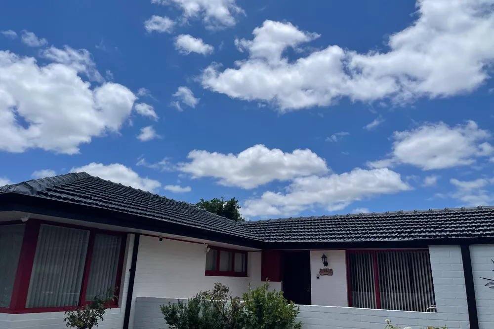 Perth roof with Colorbond Night Sky Dulux Acratex coating