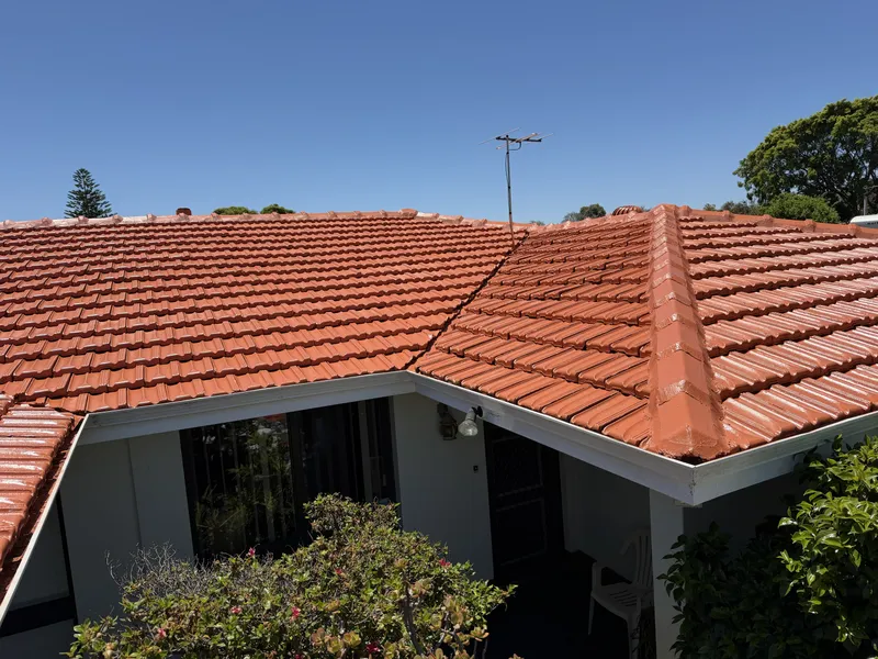 Perth roof with Terracotta Dulux Acratex coating - view 1