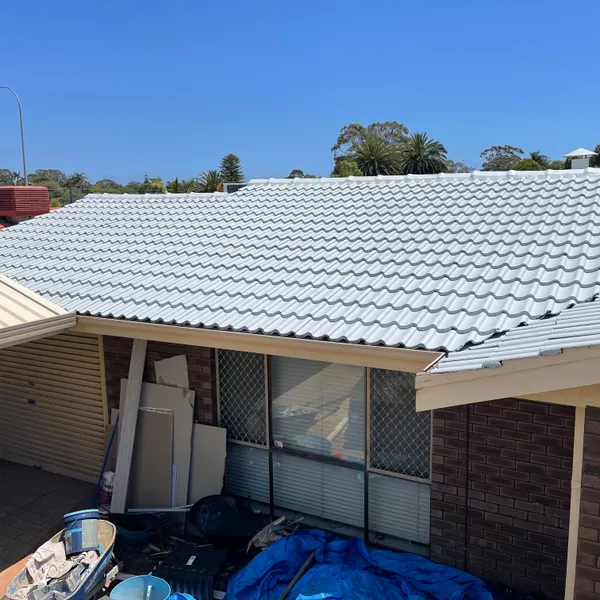 Perth roof with Colorbond Shale Grey Dulux Acratex coating