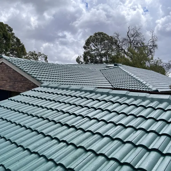Perth roof with Caulfield Green Dulux Acratex coating