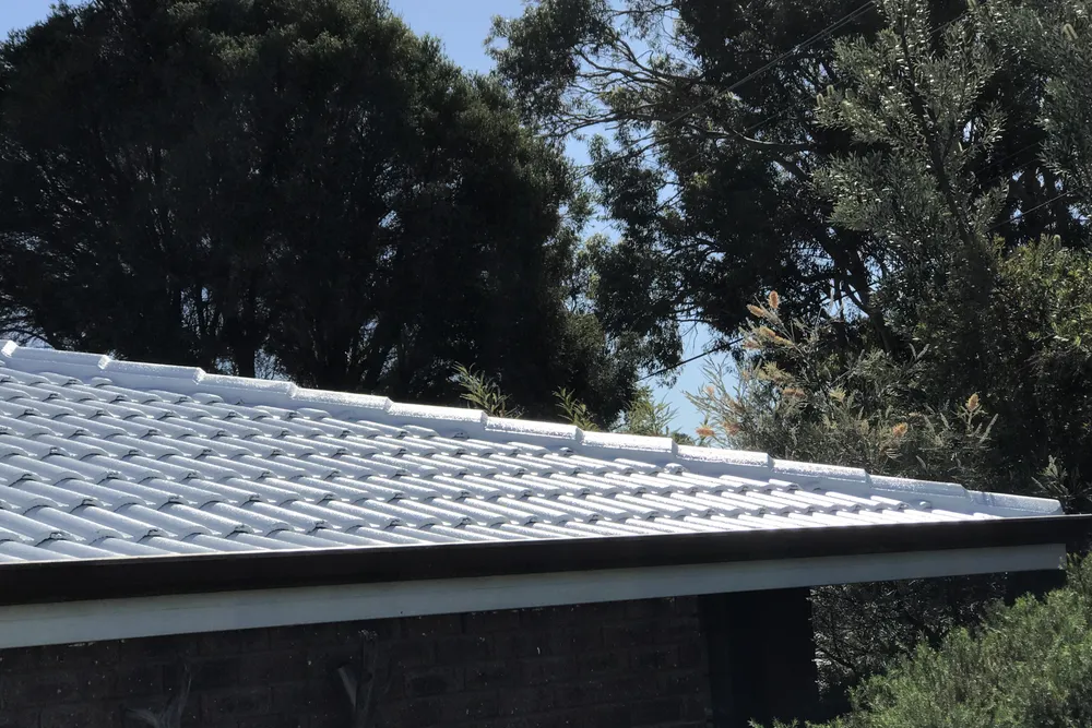 Perth roof with White Dulux Acratex coating