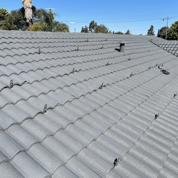 Perth roof with Colorbond Woodland Grey Dulux Acratex coating