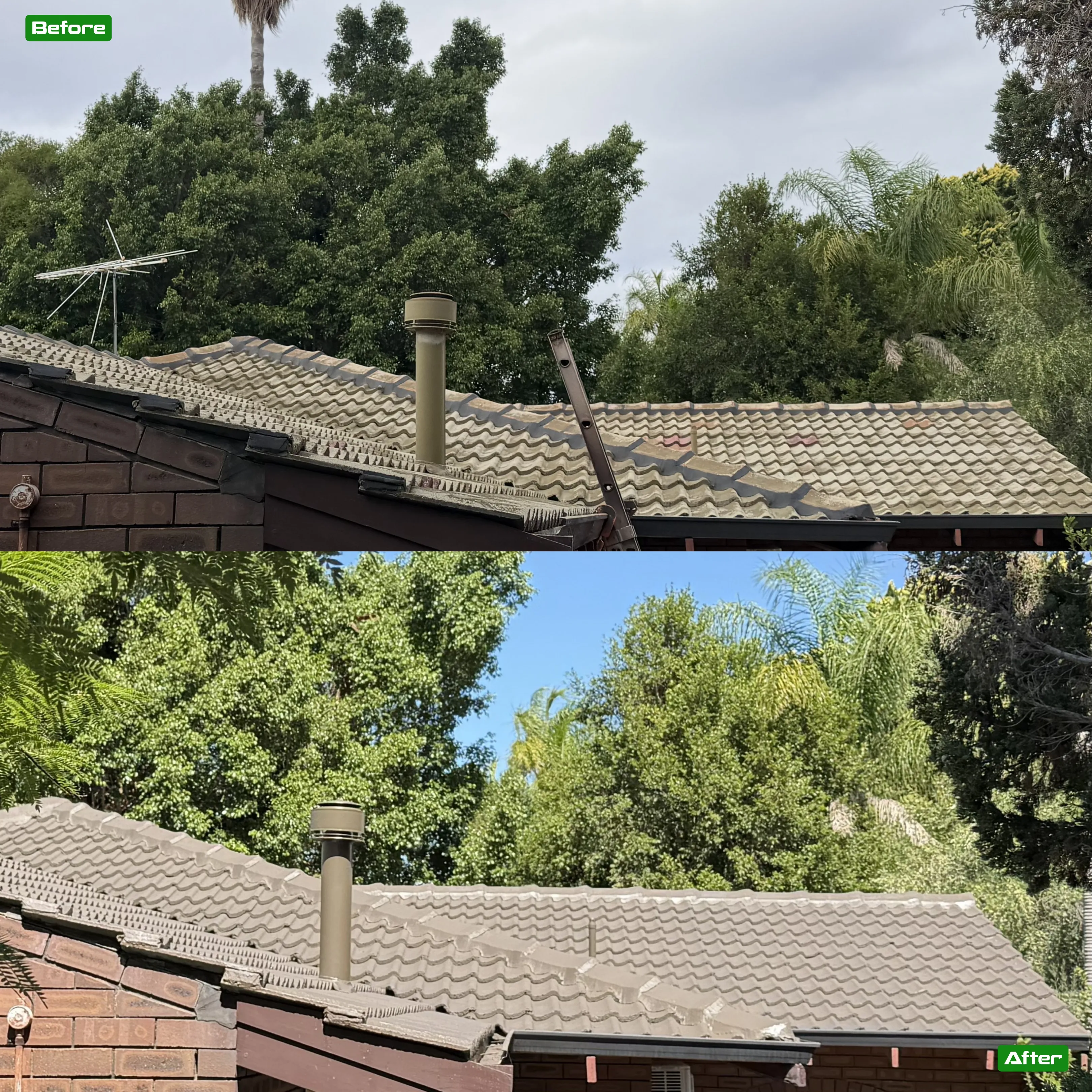 Before and after roof restoration in Perth - 11 restoration by Roof Restorers Perth WA