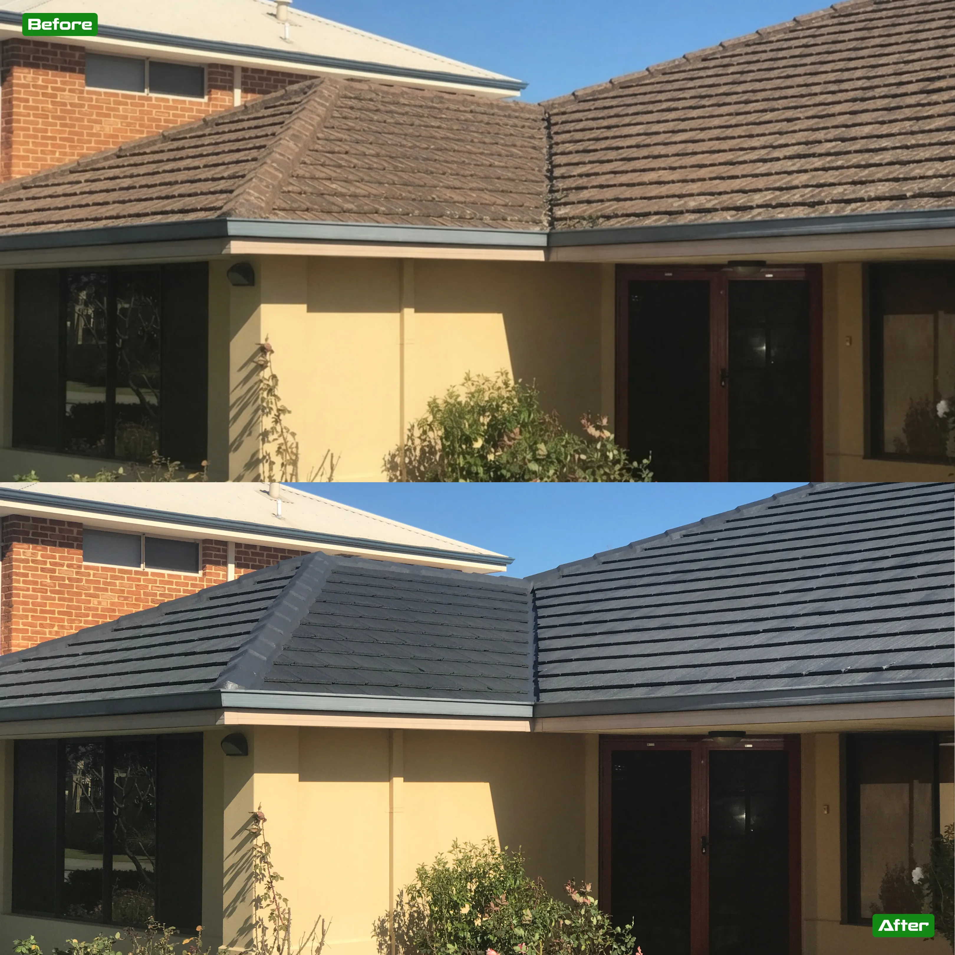 Before and after roof restoration in Perth - 17 restoration by Roof Restorers Perth WA