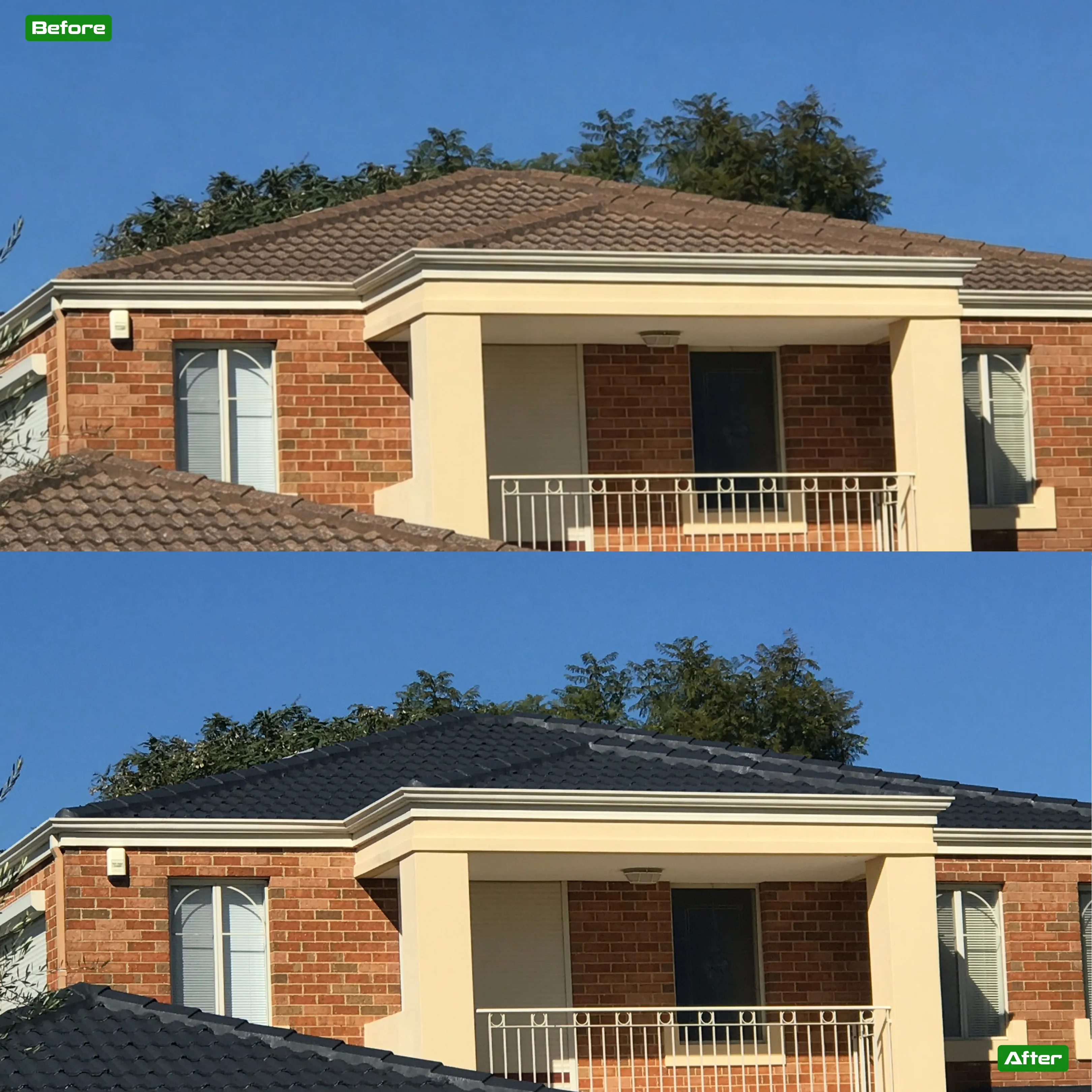 Before and after roof restoration in Perth - 21 restoration by Roof Restorers Perth WA