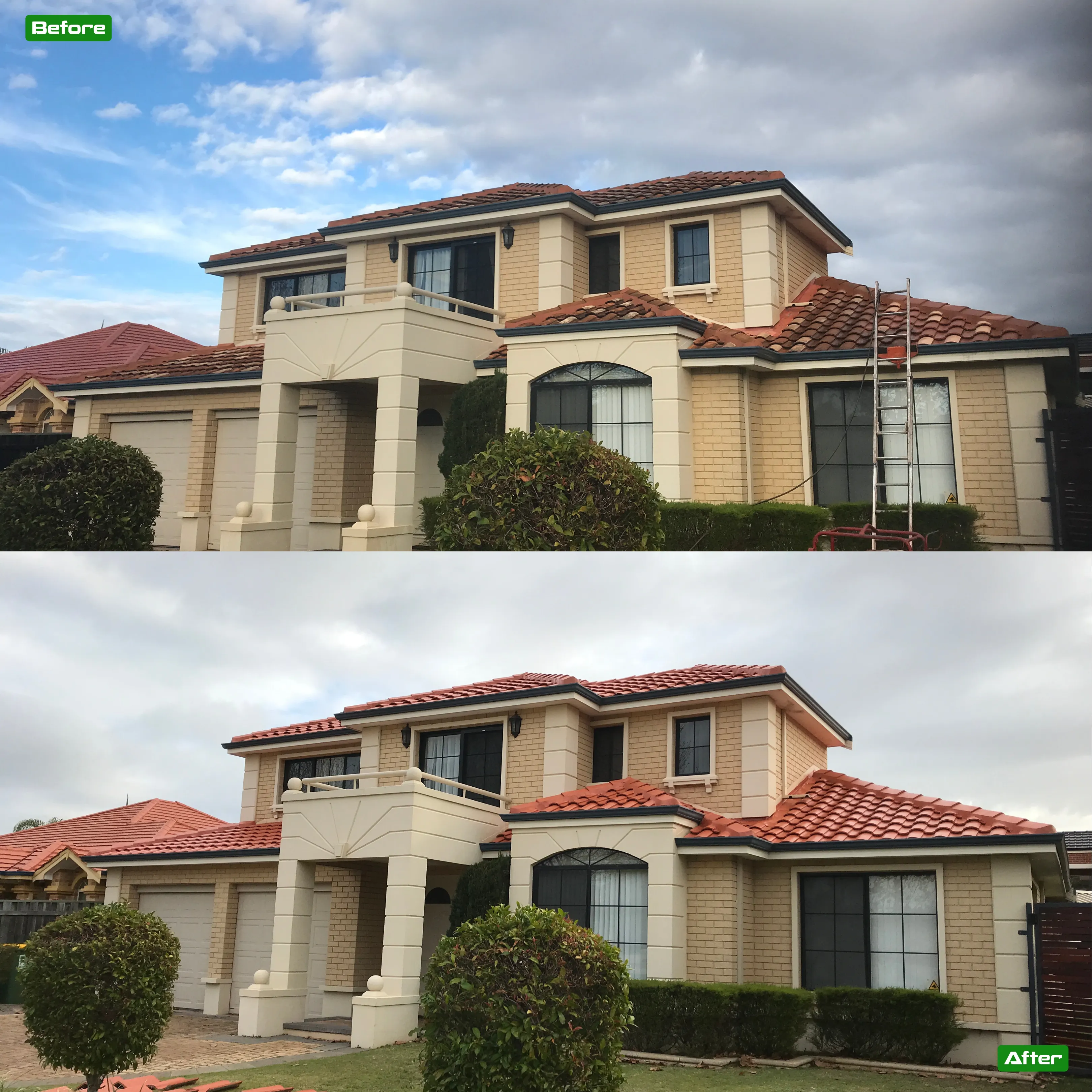 Before and after roof restoration in Perth - 26 restoration by Roof Restorers Perth WA