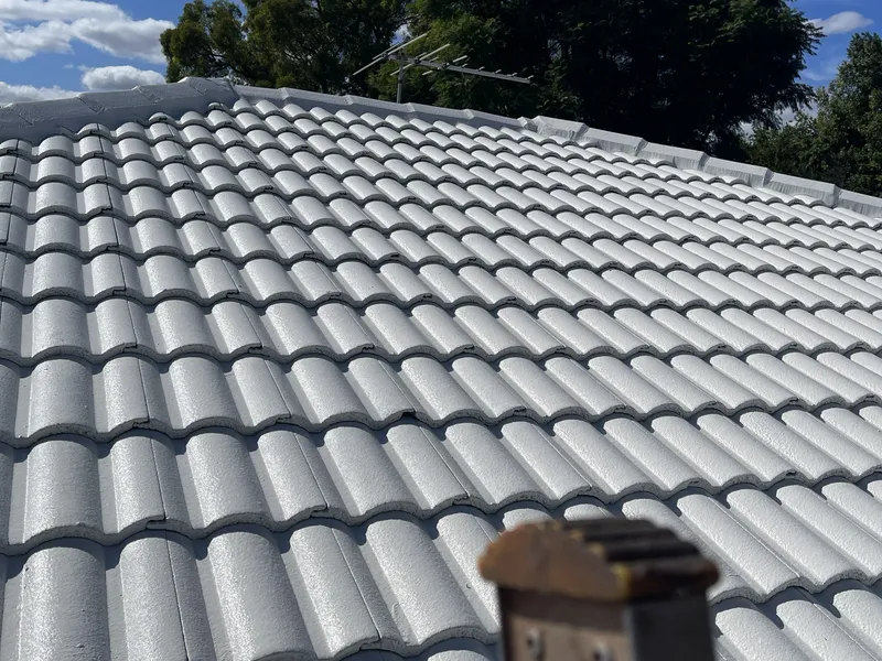 Perth roof with Colorbond Surfmist Dulux Acratex coating - view 3