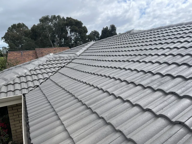 Perth roof with Colorbond Jasper Dulux Acratex coating - view 3
