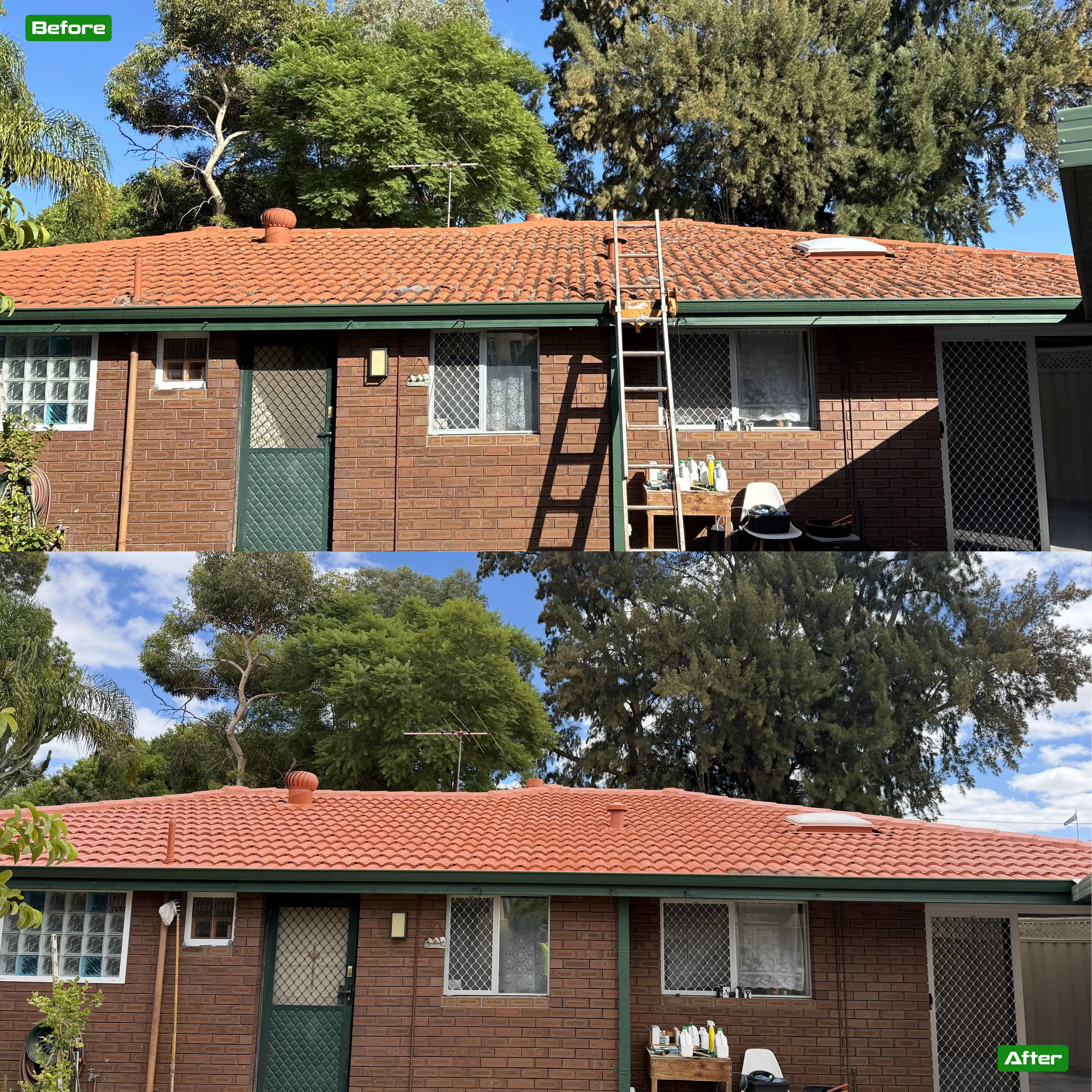 Before and after roof restoration in Perth - 8 restoration by Roof Restorers Perth WA
