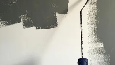 Paint roller being used for a coating application